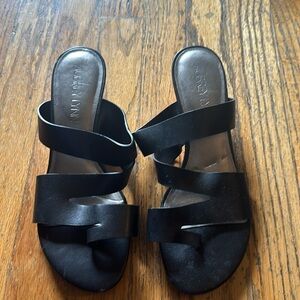 Black wedge cork sandals